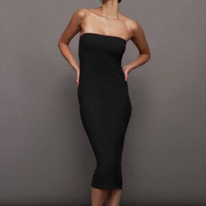 CARBON38 // Black Buttery Smooth Strapless Dress in Melt M